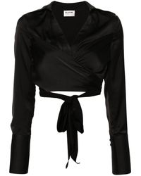 Blumarine - Wrap-Design Cropped Shirt - Lyst