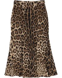 Dolce & Gabbana - Leopard-Print Cady Circle Skirt - Lyst