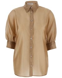 SOSUE - 'Antonia' Colored Blouse With Classic Collar And Front Closure With Buttons - Lyst