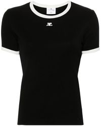 Courreges - Cotton T-Shirt With Printed Logo - Lyst