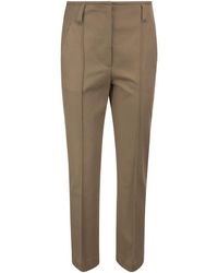 Brunello Cucinelli Stretch Cotton Cover-up Wide Corset Pants With Necklace - Natural