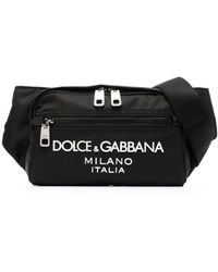 Dolce & Gabbana - Small Nylon Belt Bag With Rubberized Logo - Lyst