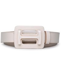 Hogan - Ivory Leather Belt - Lyst