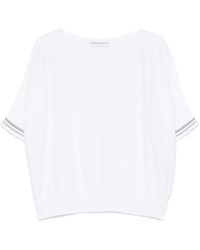 D.exterior - Boat Neck T-shirt In White - Lyst