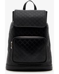 Gucci - "Gg Emblem" Leather Backpack - Lyst