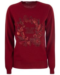 Max Mara - Bari - Wool And Cashmere Sweater With Embroidery - Lyst