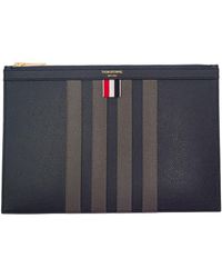 Thom Browne - Small Document Holder W/ 4 Bar In Pebble Grain Leather - Lyst