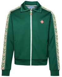 Casablancabrand - 'laurel' Green Cotton Blend Sweatshirt - Lyst