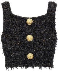 Balmain - Lurex Tweed Top - Lyst
