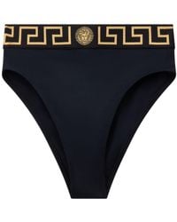 Versace - Greca High Waist Bikini Bottom - Lyst