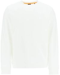 BOSS by HUGO BOSS Full Zip Sweatshirt With Logo Patch - White