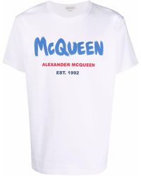 Alexander McQueen Logo-print Cotton T-shirt - White
