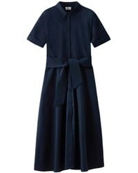Woolrich - Belted Poplin Dress Melton Xs - Lyst