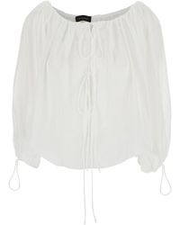 ANDAMANE - 'Wilma' Top With Long Balloon Sleeves - Lyst