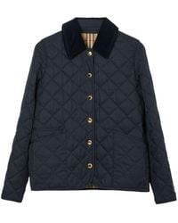 Burberry - Corduroy Collar Diamond Quilted Jacket - Lyst