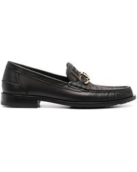 for Men White Fendi Lock Loafers in Black Save 53% Mens Slip-on shoes Fendi Slip-on shoes 