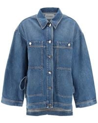 Closed - Denim Overshirt With Side Slits - Lyst
