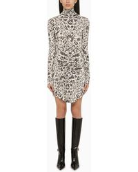 Off-White c/o Virgil Abloh - Off- Long-Sleeved Mini Dress With Tattoo Print - Lyst