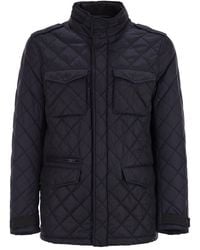 Herno - Field Jacket With Diamond Quilting - Lyst