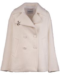 Dondup - Double-breasted Cloth Peacoat - Lyst