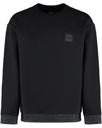 BOSS - Cotton Blend Crew-Neck Sweatshirt - Lyst