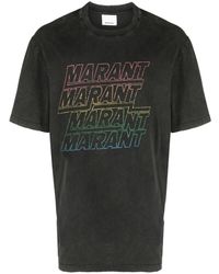 Isabel Marant - Logo-print Organic-cotton T-shirt - Lyst