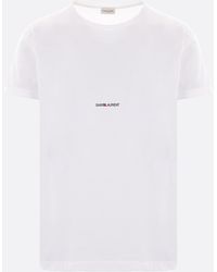Saint Laurent - Logo Cotton T-Shirt - Lyst
