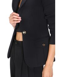 Womens Clothing Jackets Blazers sport coats and suit jackets Save 32% Elisabetta Franchi Synthetic Double Breasted Short Blazer in Black 
