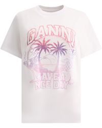 Ganni - "Have A Nice Day" T-Shirt - Lyst