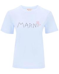 Marni - Hand-Embroidered Logo T-Shirt - Lyst