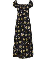 Alessandra Rich - Floral-print Silk Crepe De Chine Dress - Lyst