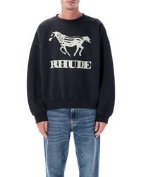 Rhude - Dinero Cotton Crewneck Sweatshirt - Lyst