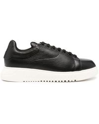 Emporio Armani - Leather Sneakers - Lyst