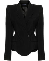 Mugler - Wool Blend Tailored Jacket - Lyst
