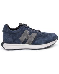 Hogan - H601 Blue Suede Sneakers - Lyst