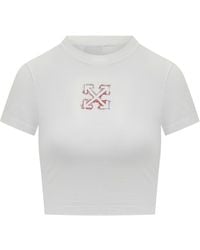 Off-White c/o Virgil Abloh - Crop T-Shirt With Arrows Logo - Lyst