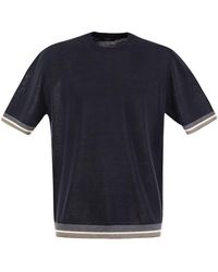 Peserico - T-shirt In Linen And Cotton Yarn - Lyst