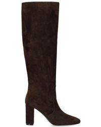 Via Roma 15 - Dark Suede Heeled High Boot - Lyst