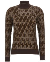 Fendi - Ff Cotton High-Neck Sweater - Lyst