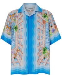 CASABLANCA - Light Bowling Shirt With All-Over Graphic Print - Lyst