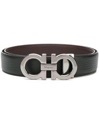 Ferragamo - Reversible Leather Belt With Signature Hook - Lyst