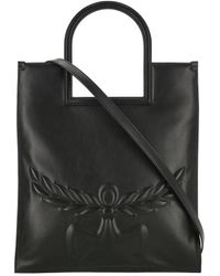 MCM - Aren Fold Tote Shoulder Bag With Laurel Logo - Lyst