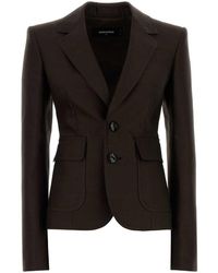 DSquared² - Dsquared Chocolate Wool Blend Bianca Blazer - Lyst