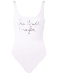 Saint Barth - One-Piece Swimsuit With Rhinestone Embroidery The Bride Maybe - Lyst