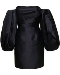 Solace London - Bella Off-the-shoulder Faille Mini Dress - Lyst