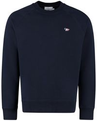 Maison Kitsuné - Cotton Crew-neck Sweatshirt With Logo - Lyst