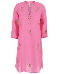 Nimo With Love - Caftan With V-Neckline And All-Over Applied Embroidery - Lyst