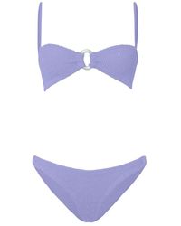 Hunza G - Misty Bikini With Pearl Circle Lilac - Lyst