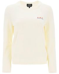 A.P.C. - 'albane' Crew Neck Cotton Sweater - Lyst