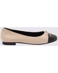Tory Burch - Rose Pink And Black Leather Cap Toe Flats - Lyst